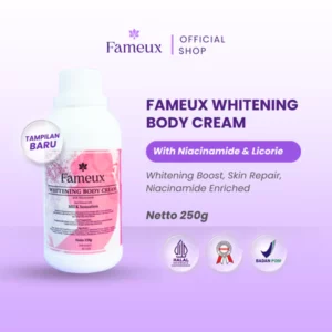 whitening body cream 250 gram dari fameux