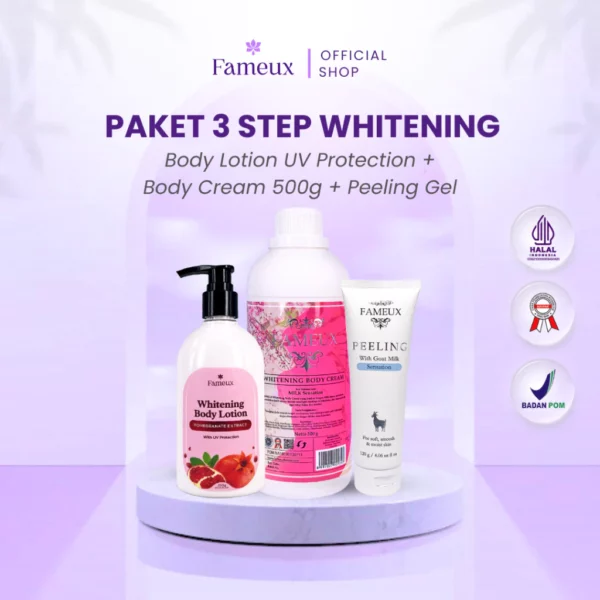 Fameux Paket Whitening 3 Steps Special Promo (3 Steps Secret Whitening)